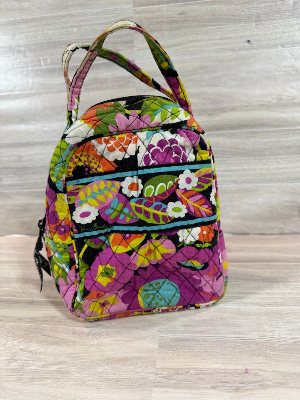 Vera Bradley Purple Floral VA VA BLOOM Quilted Mini Backpack lunch bag